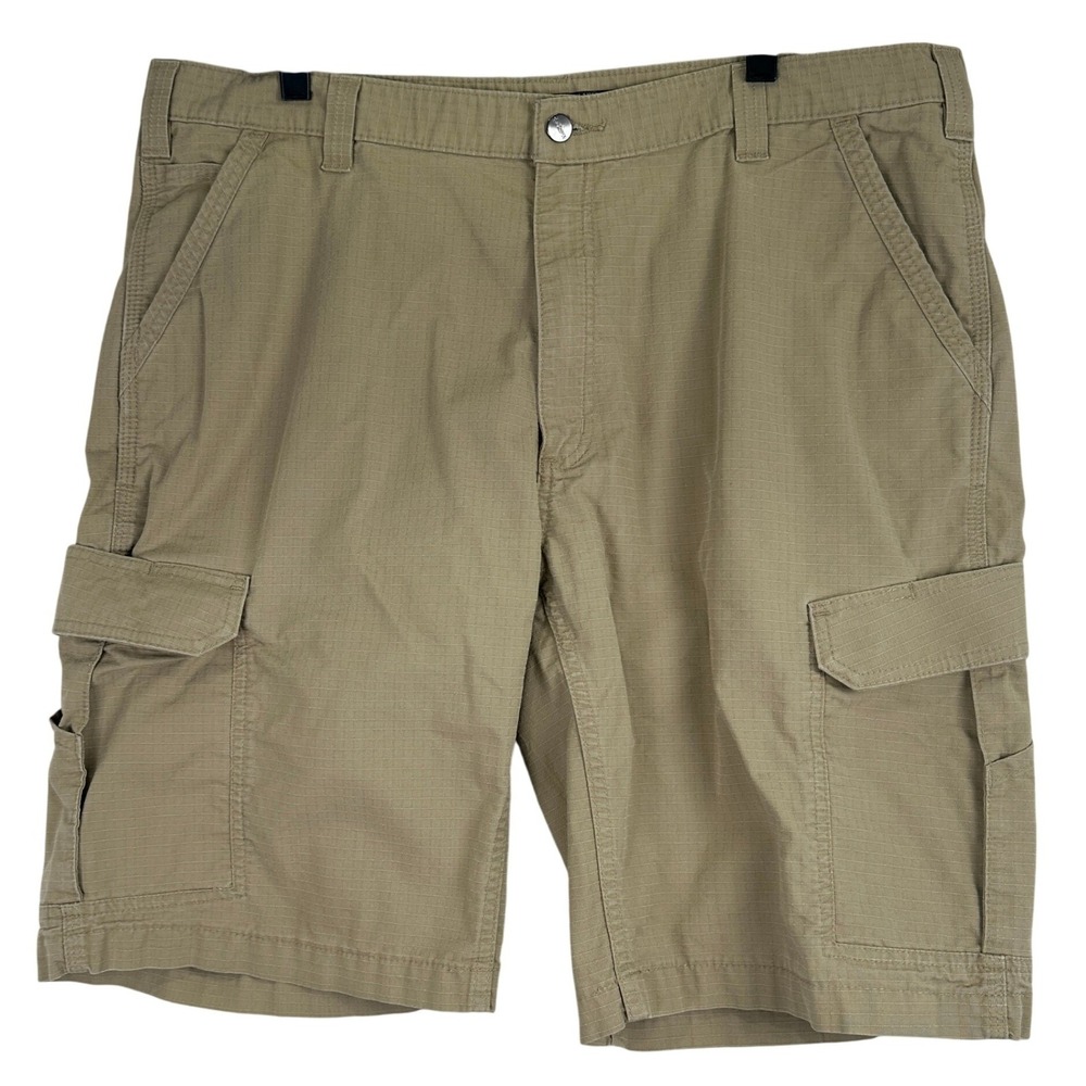 Carhartt Force Relaxed Fit Cargo‎ Shorts Mens 42 Tan Ripstop Workwear Utility